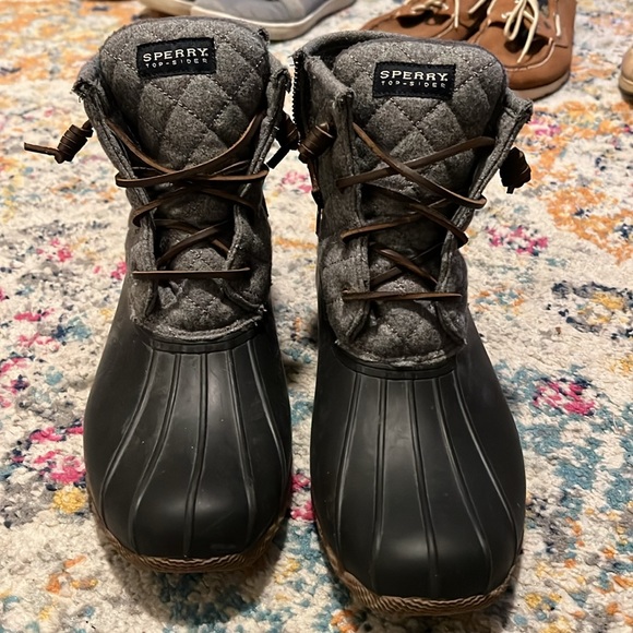 Sperry Women’s Saltwater Chevron Wool Duck Boot Sz 12 - Picture 2 of 5